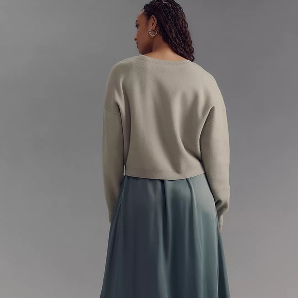 NWT Anthropologie The‎ Gemini Twofer Sweater Green 2X Plus - Picture 6 of 6